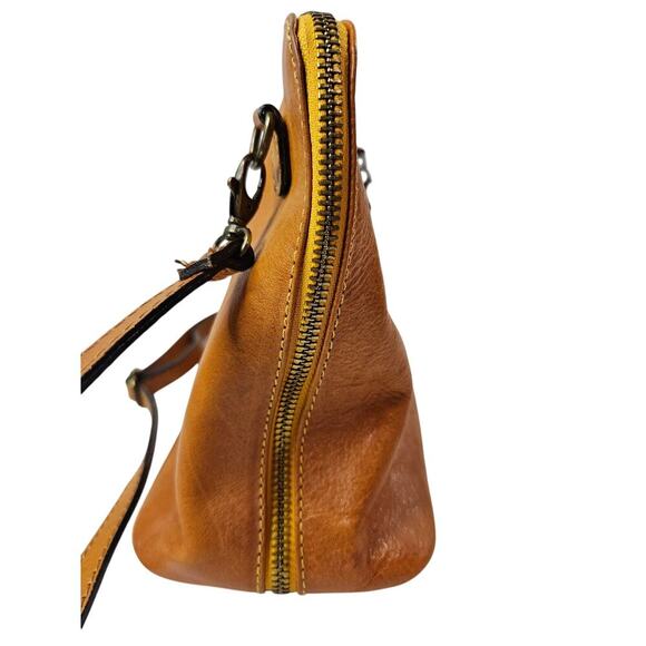 Vintage Pratesi Firenze Copper Leather Italian Crafted Crossbody Handbag - Picture 4 of 13